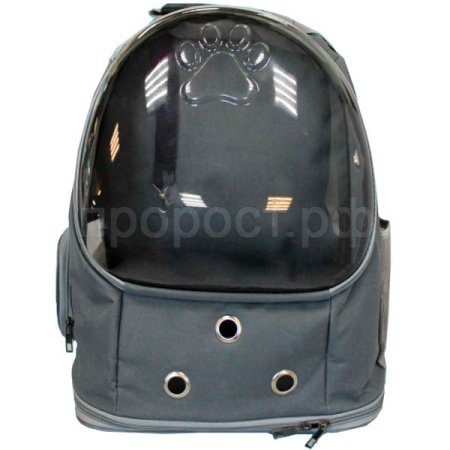 Рюкзак-переноска д/животн.с панор.видом вентил.отверст.20x25x41см серый/Рп28с/