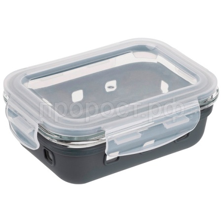 Контейнер Massimo 0,370л жаропр стекла крышка с заж.пласт в силикон. подставке 108338 /24шт/Mallony